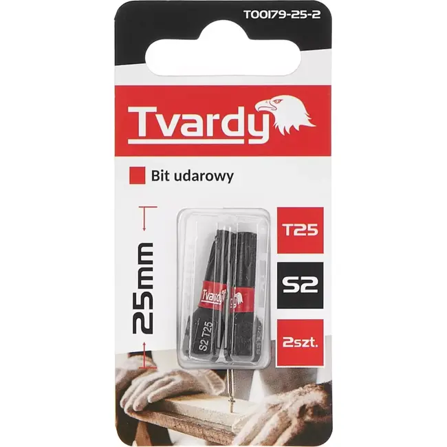 Tvardy Impact bit T25 - Compact 25mm - Duurzaam S2 staal - Set van 2 stuks