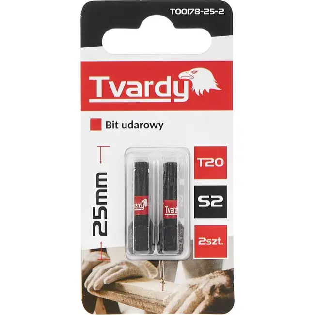 Tvardy Impact bit T20 - S2 staal - 25mm - Magnetische punt - Set van 2