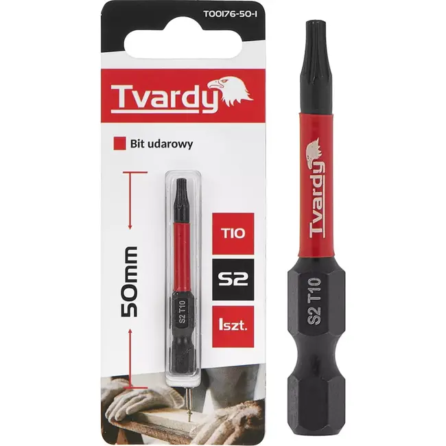 Tvardy Impact bit T10 - 50mm - S2 staal - Magnetische tip - Versterkte constructie