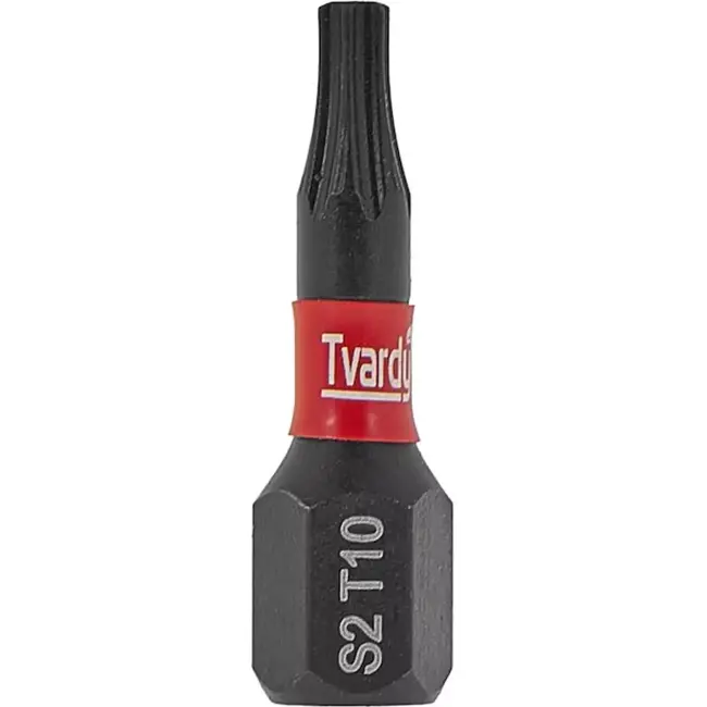 Tvardy Impact bit T10 - 25mm - S2 staal - Magnetische tip - Set van 2