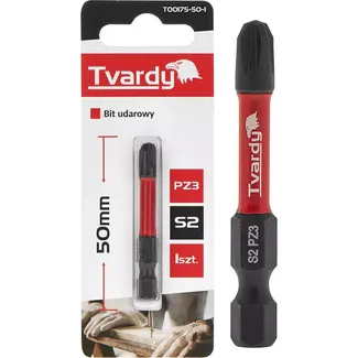 Tvardy Impact bit PZ3 - S2 staal - 50mm - Magnetische tip - Slagvast