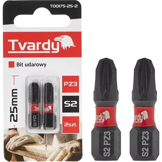 Tvardy Impact bit PZ3 - S2 staal - 25 mm - set van 2 - magnetische tip