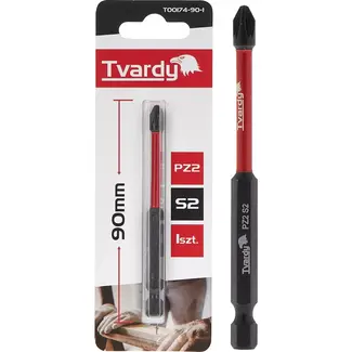 Tvardy Impact bit PZ2 - 90mm - S2 staal - Magnetische punt - Versterkte constructie