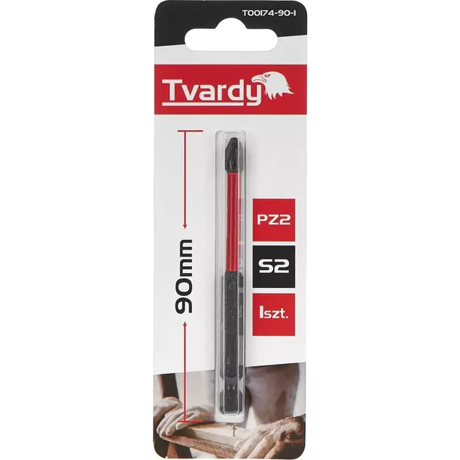 Tvardy Impact bit PZ2 - 90mm - S2 staal - Magnetische punt - Versterkte constructie