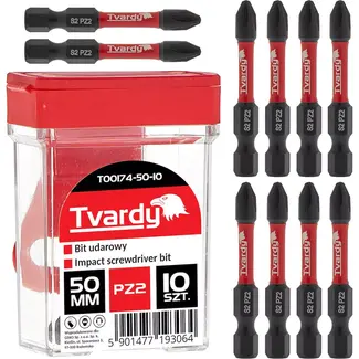 Tvardy Impact bitset PZ2 - S2 staal - 50mm - Magnetische punt - 10 stuks