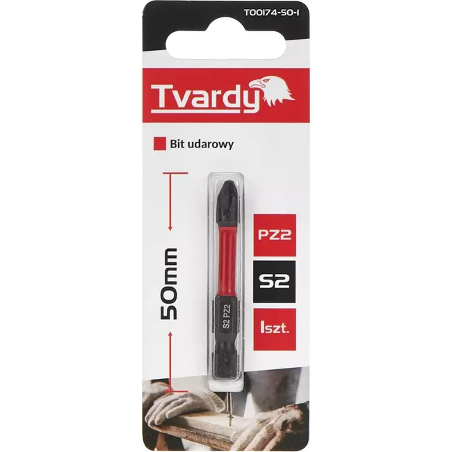 Tvardy Impact bit PZ2 - 50mm - S2 staal - Magnetische punt - Voor impactdrivers