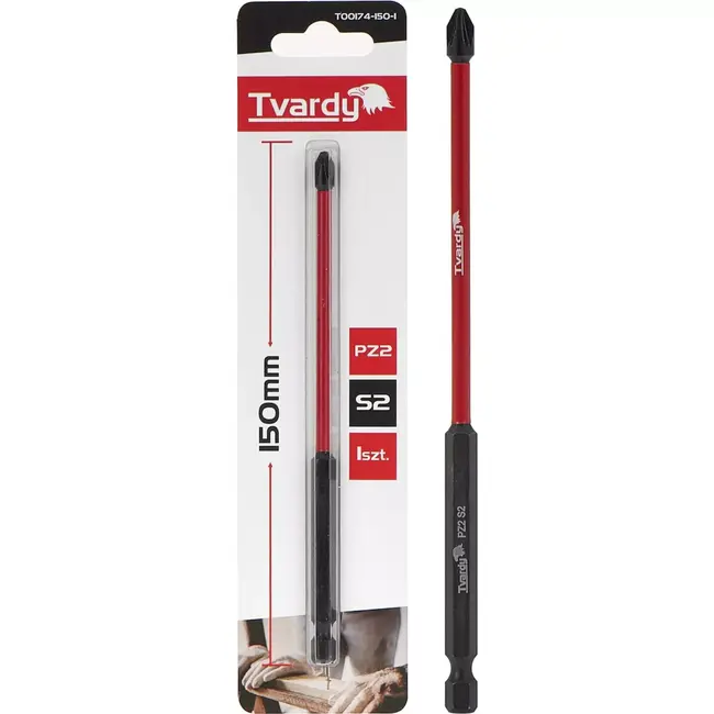 Tvardy Impact bit PZ2 - 150mm - S2 staal - Magnetische punt - Versterkte constructie