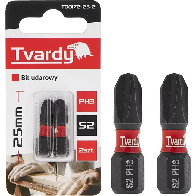 Tvardy Impact bit PH3 - S2 staal - 25mm - set van 2 - magnetische tip