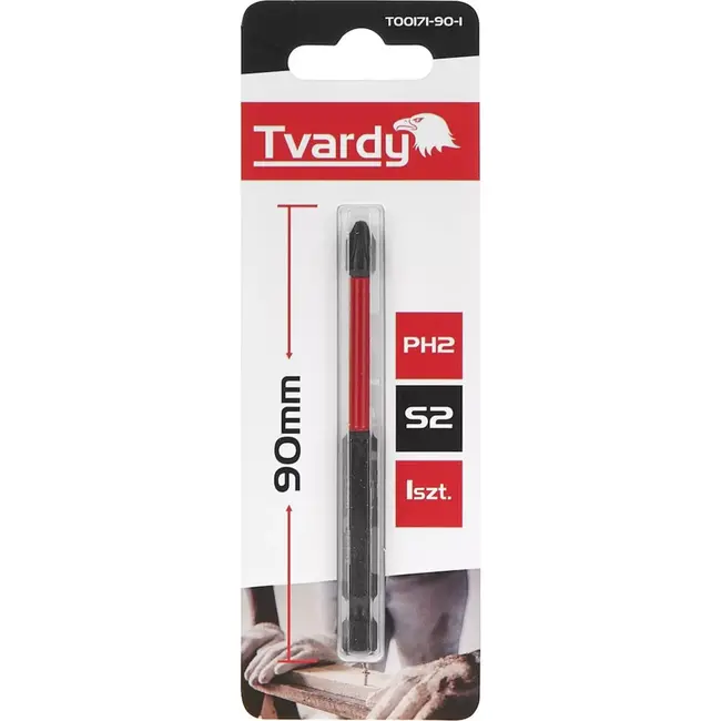 Tvardy Impact bit PH2 - 90mm lengte - S2 staal - Magnetische punt - Voor impact drivers