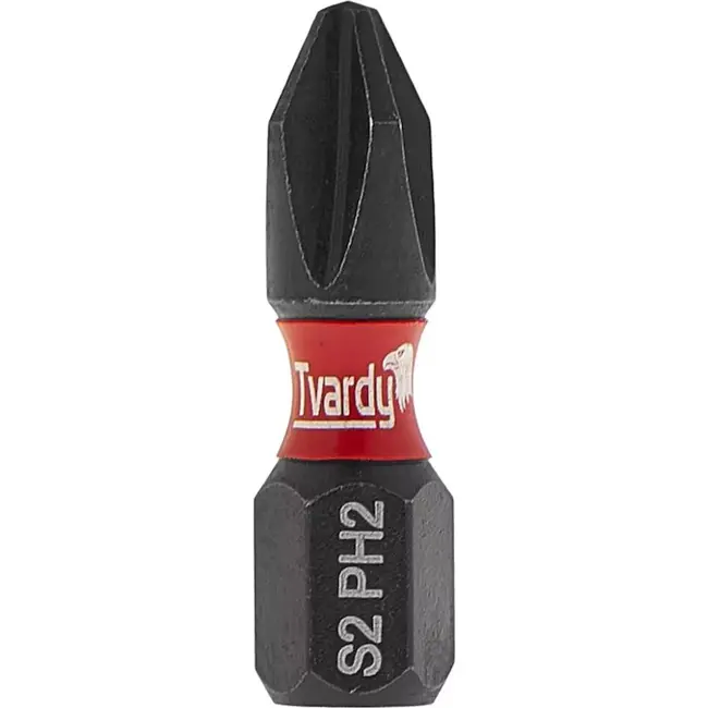 Tvardy Impact bit PH2 - S2 staal - 25mm - Magnetische punt - Set van 2