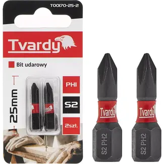 Tvardy Impact bit PH1 25mm S2 - Duurzaam en magnetisch - Set van 2 stuks