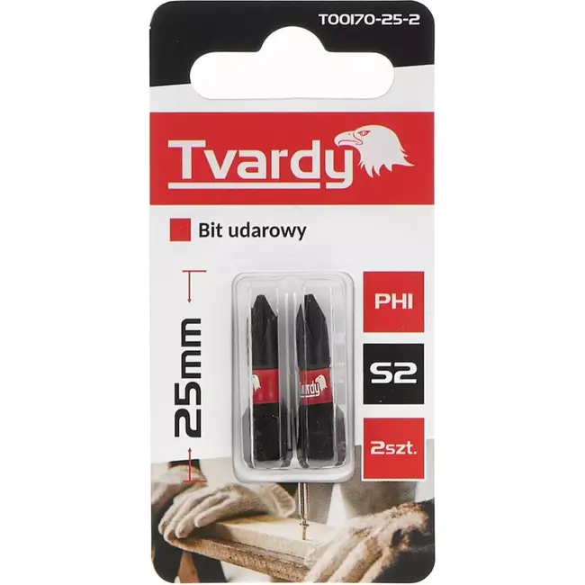 Tvardy Impact bit PH1 25mm S2 - Duurzaam en magnetisch - Set van 2 stuks
