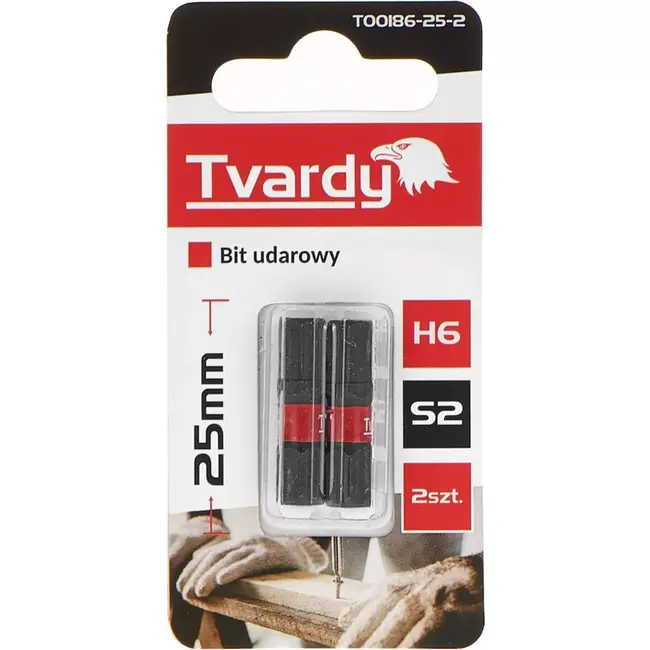 Tvardy Impact bit H6 - S2 staal - 25mm - magnetische tip - set van 2 stuks