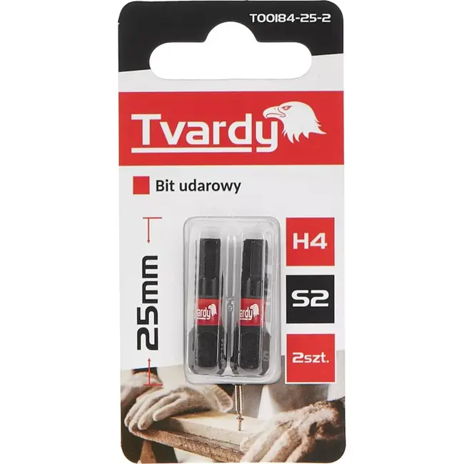 Tvardy Impact bitset - H4 25mm - S2 staal - Magnetische punt - 2 stuks