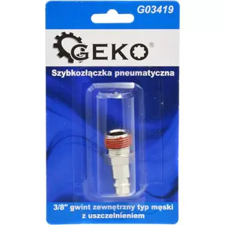 GEKO Snelkoppeling met 3/8" buitendraad - Nikkelafwerking - Slijtvast en Corrosiebestendig