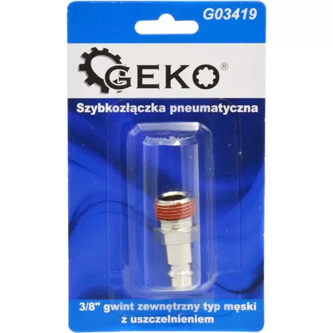 GEKO Snelkoppeling met 3/8" buitendraad - Nikkelafwerking - Slijtvast en Corrosiebestendig