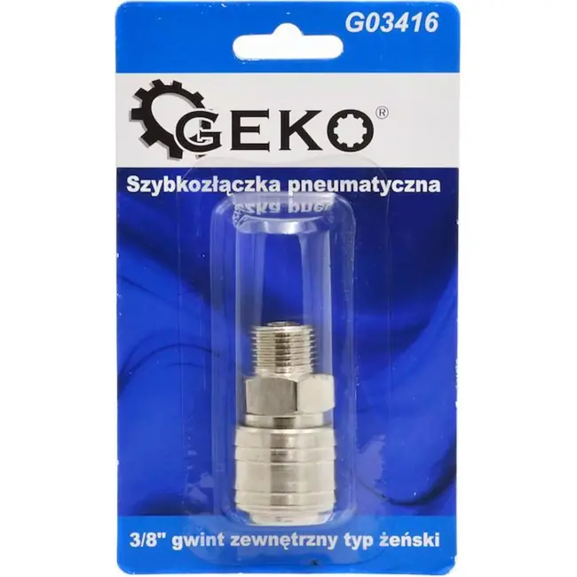 GEKO Snelkoppeling vrouwelijk - 3/8" schroefdraad - Hoge druk staal - Anti-corrosie afwerking