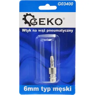 GEKO Mannelijke plug voor 6mm verbinding - Pneumatisch - Eenvoudige installatie