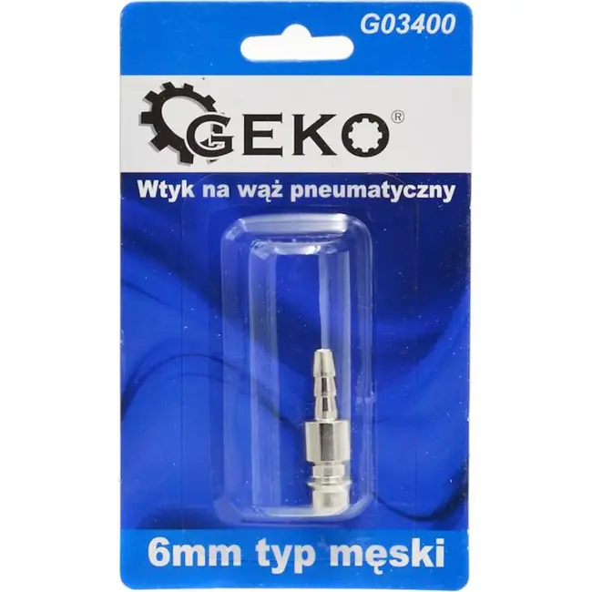 GEKO Mannelijke plug voor 6mm verbinding - Pneumatisch - Eenvoudige installatie