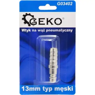 GEKO Mannelijke plug met 13mm aansluiting - Eenvoudige koppeling voor slangen en leidingen