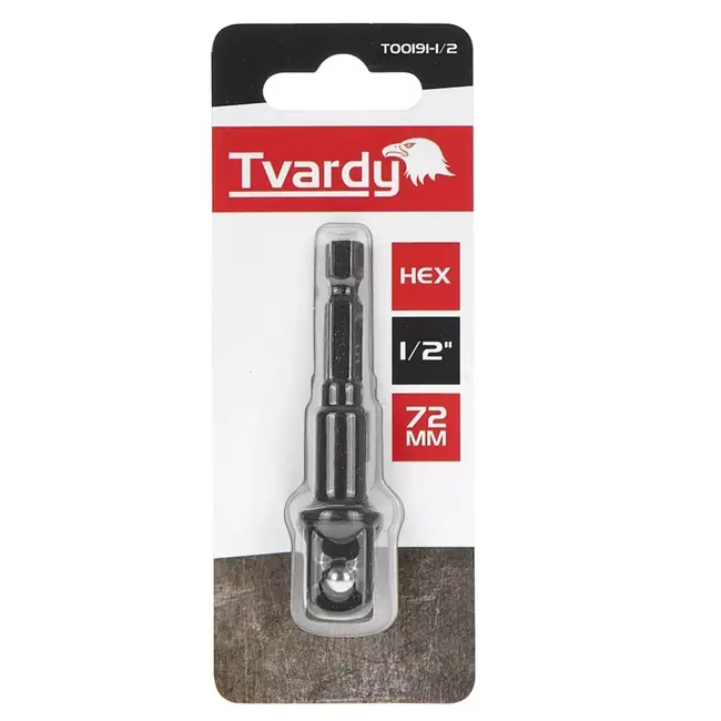 Tvardy Impact adapter - 1/2" HEX - 75mm lengte - robuust en duurzaam