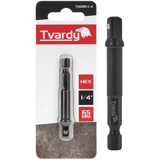 Tvardy Impact adapter - 65mm lengte - Hex schacht - Slagvast - Voor moeilijk bereikbare plekken
