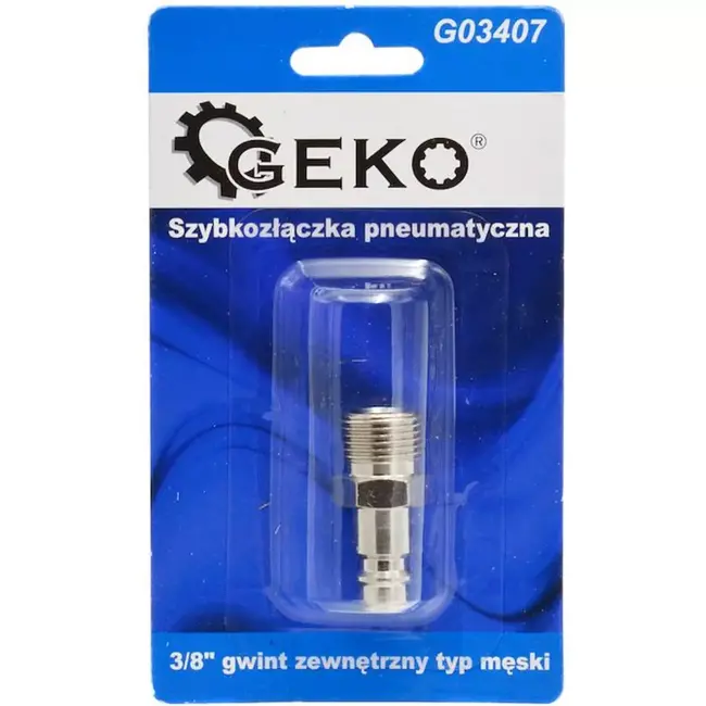 GEKO Mannelijke plug met externe schroefdraad - 3/8 inch - Messing - Corrosiebestendig