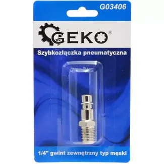 GEKO Male plug - 1/4 inch buitendraad - roestvrij staal - drukreiniging