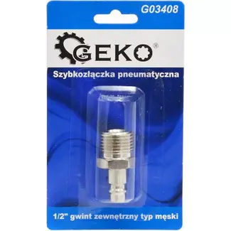 GEKO Male plug - 1/2 inch - Externe schroefdraad - Voor water- en luchtleidingen