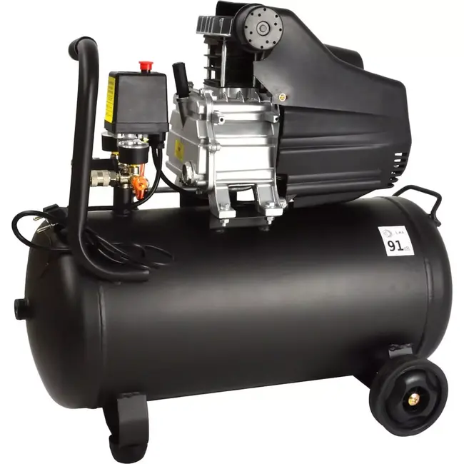 Heidmann Compacte oliecompressor - 50L tank - 8 bar druk - 2.8 kW motor - Geschikt voor thuis en licht industrieel gebruik