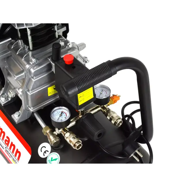 Heidmann Compacte oliecompressor - 50L tank - 8 bar druk - 2.8 kW motor - Geschikt voor thuis en licht industrieel gebruik