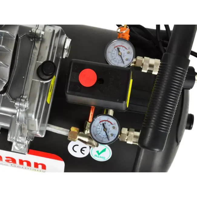 Heidmann Compacte oliecompressor - 50L tank - 8 bar druk - 2.8 kW motor - Geschikt voor thuis en licht industrieel gebruik