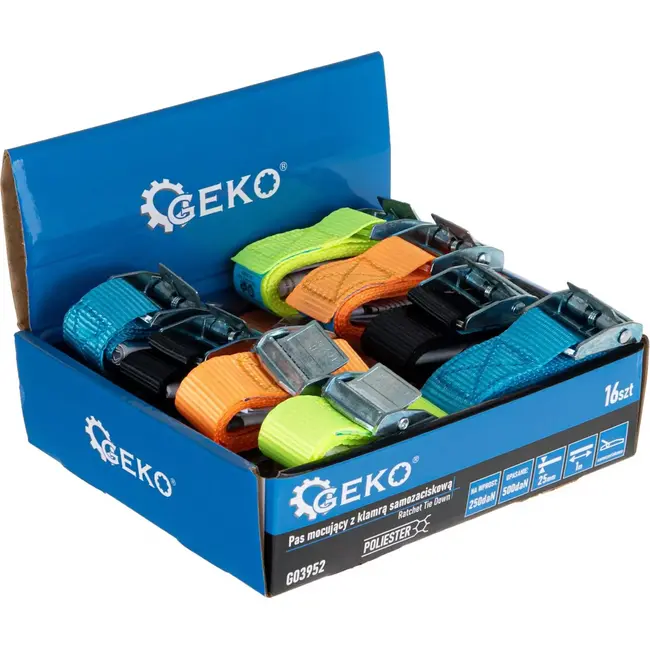 GEKO Cambuckle spanband 25mm x 1m - 500kg - 16 stuks - UV-bestendig