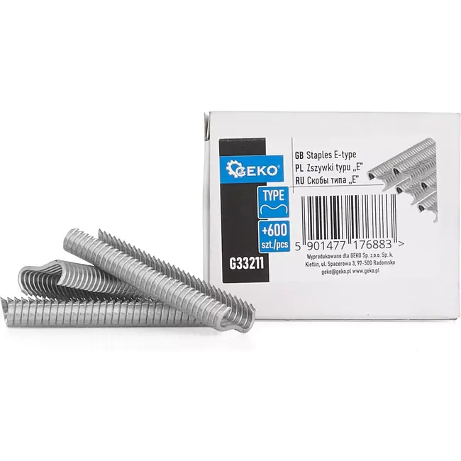 GEKO E-type nietjes - 600 stuks - Voor stevige bevestiging - Ideaal voor hekwerk