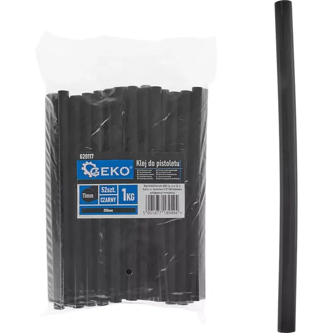 GEKO Lijmpatronen - 11mm x 200mm - Zwart - 52 stuks - Voor veelzijdig gebruik