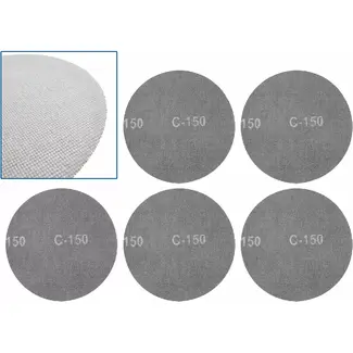 GEKO Abrasieve schuurschijven 225mm - P150 korrel - Klittenband bevestiging - Set van 5 stuks