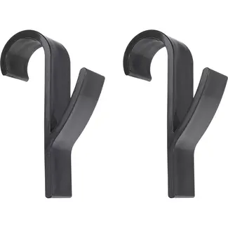 GEKO Set van 2 zwarte badkamerhaken - Minimalistisch design - Geschikt voor radiatoren