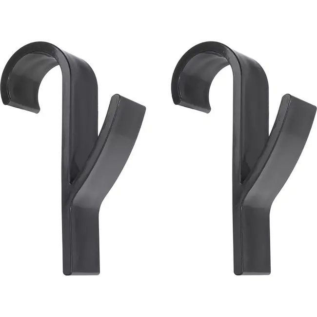 GEKO Set van 2 zwarte badkamerhaken - Minimalistisch design - Geschikt voor radiatoren