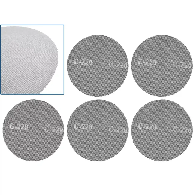 GEKO Schuurgaas 225mm - Klittenband - P220 korrel - Set van 5 - Stofvrij ontwerp