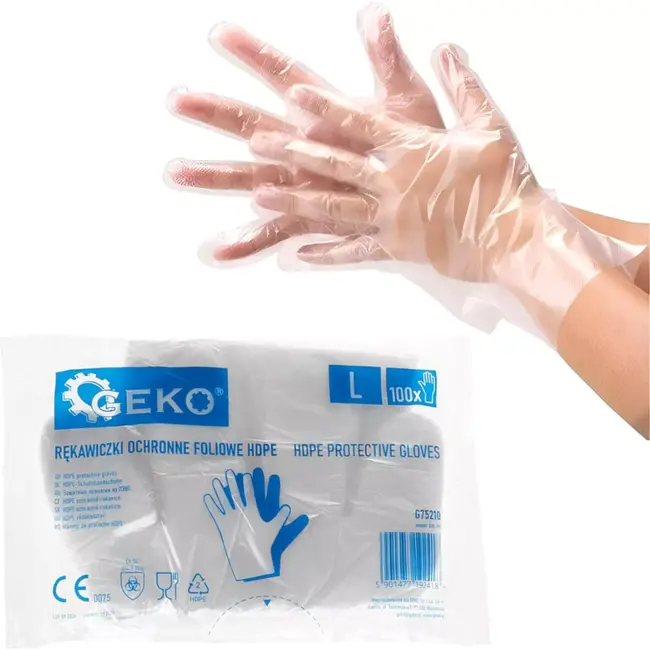 GEKO Beschermende HDPE handschoenen - 100 stuks - Lichtgewicht en hygiënisch - Eenvoudig aan en uit te trekken