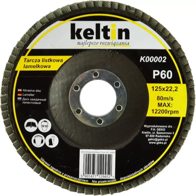 Keltin Flap Disc 125mm - P80 Grit - Set van 10 - Voor lichte slijpwerkzaamheden