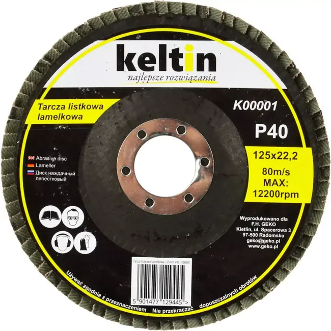 Keltin Schuurflap 125 mm - P40 Korrel - Set van 10 - Duurzaam en Precisie