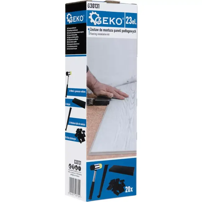 GEKO 23-delige vloerinstallatieset - Inclusief hamer en aanslagblok - Geschikt voor 7-15 mm laminaat en hout
