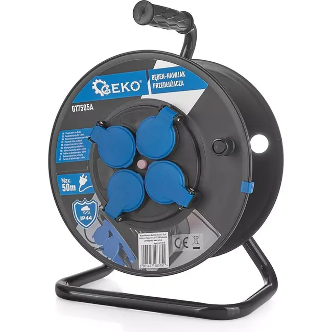 GEKO Kabelhaspel - Duurzaam kunststof - Lichtgewicht ontwerp - Geschikt voor diverse kabels