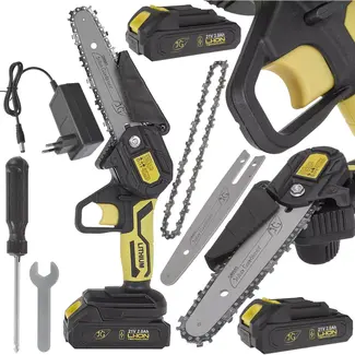 John Gardener Draadloze kettingzaag - 21V - Compact en krachtig - Inclusief 2 batterijen - Geschikt voor snoeien