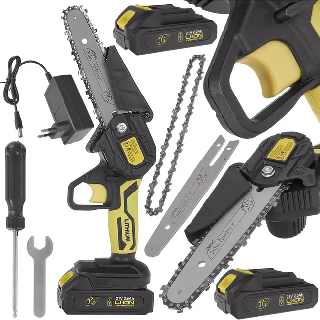 John Gardener Draadloze kettingzaag - 21V - Compact en krachtig - Inclusief 2 batterijen - Geschikt voor snoeien