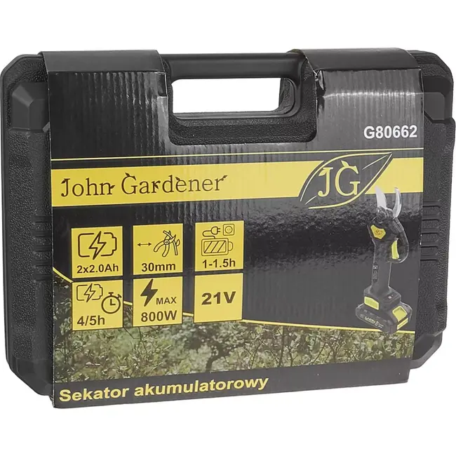John Gardener Draadloze snoeischaar - 21V - 30 mm snijdiameter - 2x 2.0Ah - Ergonomisch ontwerp