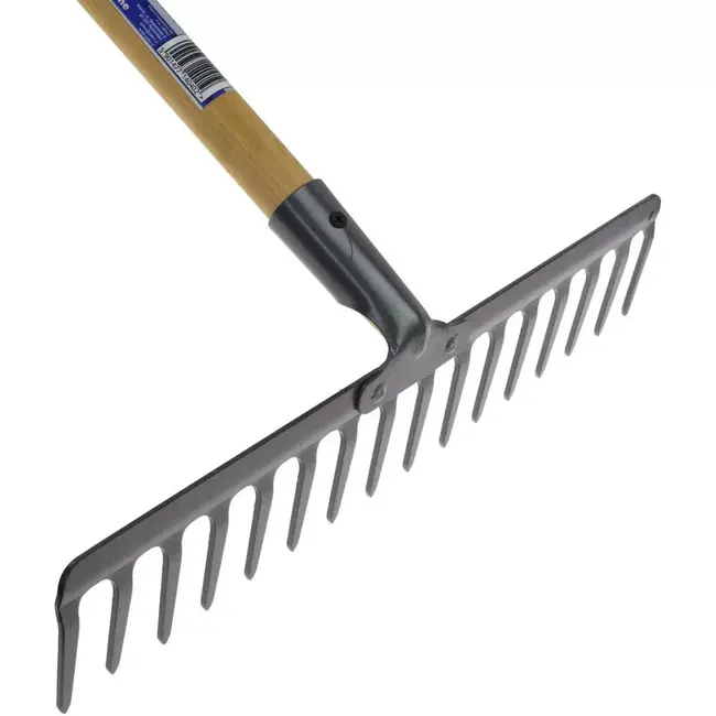 GEKO 16-tands hark - Houten steel - Duurzaam en veelzijdig - Ideaal voor tuinonderhoud