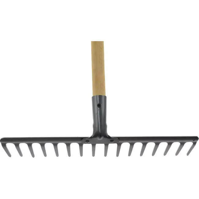 GEKO 16-tands hark - Houten steel - Duurzaam en veelzijdig - Ideaal voor tuinonderhoud