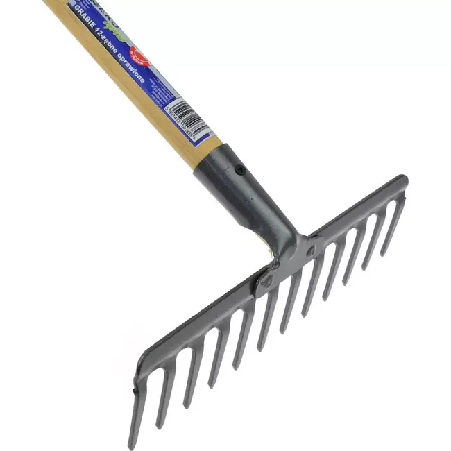 GEKO Hark met 12 Tanden en Houten Steel - Ergonomisch Ontwerp - Duurzaam en Comfortabel Gebruik